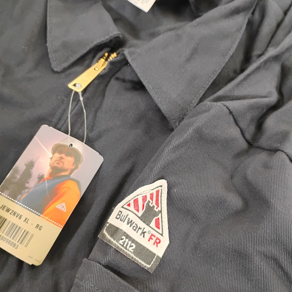 Bulwark Jacket Mens XL Blue Zip Coat FR Fire Flame Resistant Canvas Work 2112